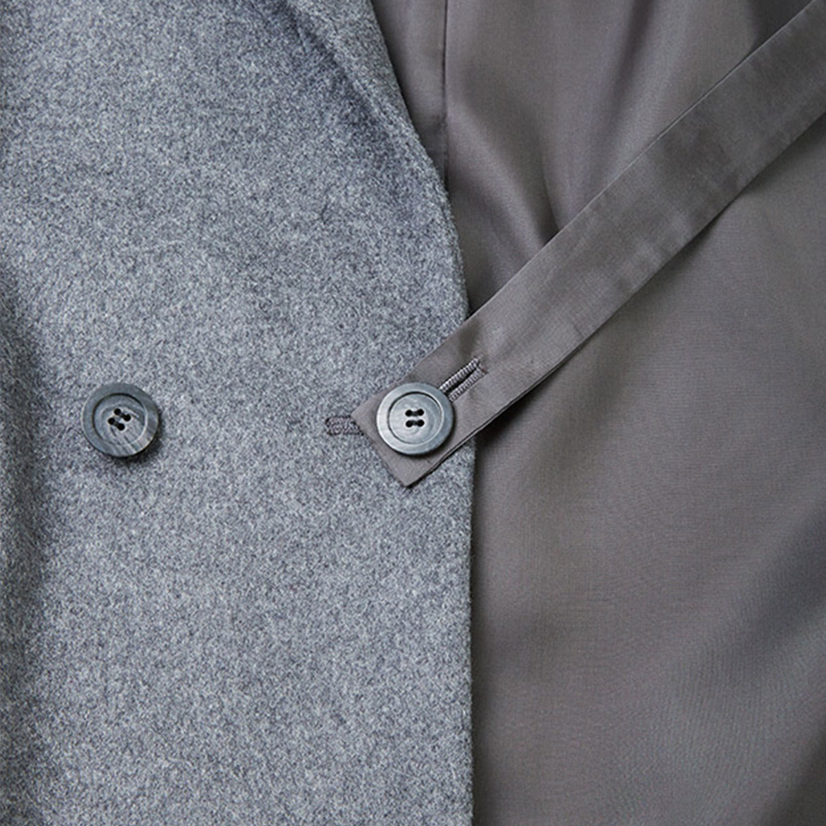 Light Square Wool Coat / Gray