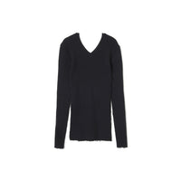 Fit Rib V-Neck Knit / Black