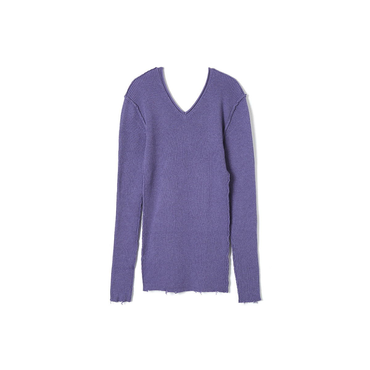 Fit Rib V Neck Knit / Lavender