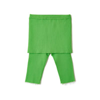 Cotton Rib Line Shorts / Green