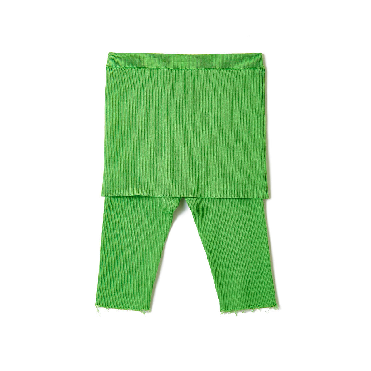 Cotton Rib Line Shorts / Green