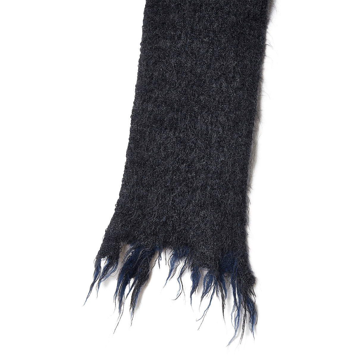 Mohair & Wool Damaged Knit Sweater / Gray