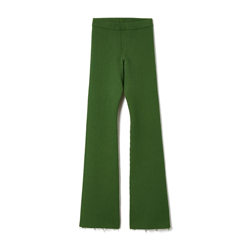 Re-Cotton Rib Line Pants / Green