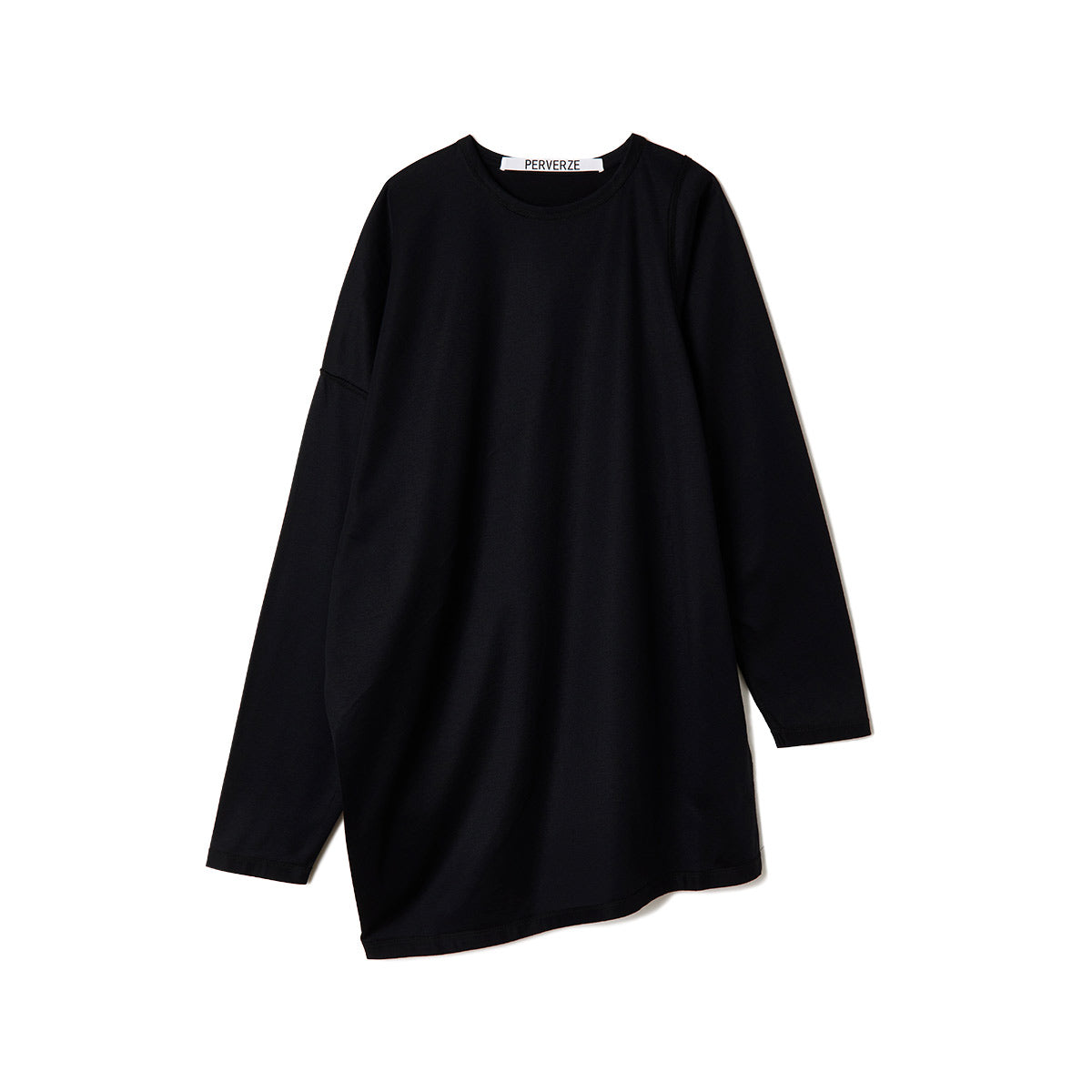 Slip Neck Long Tee / Black