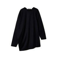 Slip Neck Long Tee / Black