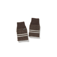Striped Knit Sleeve Cuff / Brown