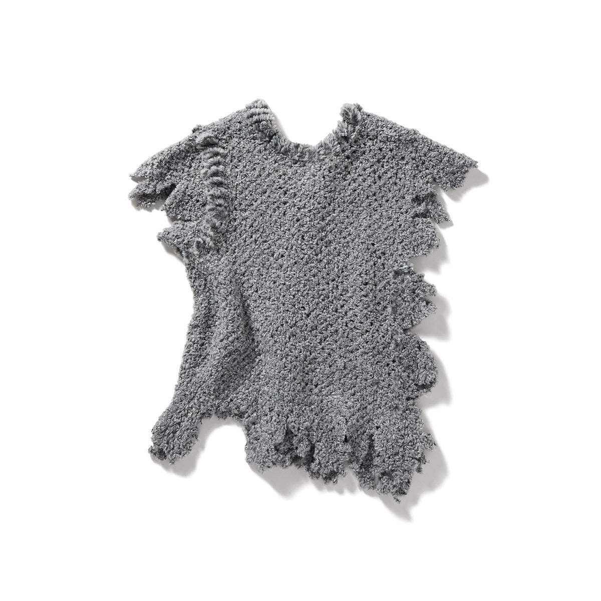 Fluffy-trim Mesh Knit Cardigan / Gray – PERVERZE