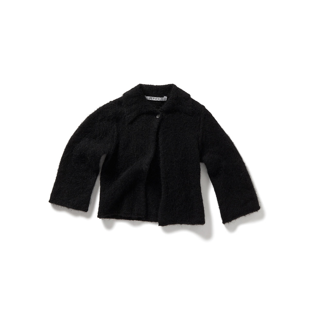 Fluffy Knit Cardigan / Black