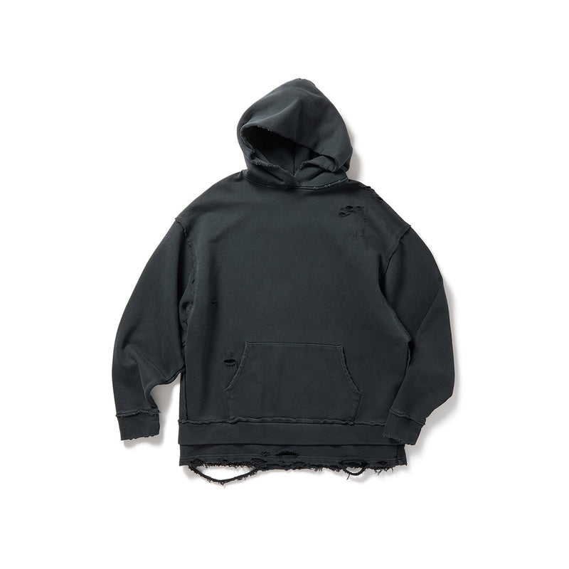 DISTRESS Step Layered Hoodie / Gray