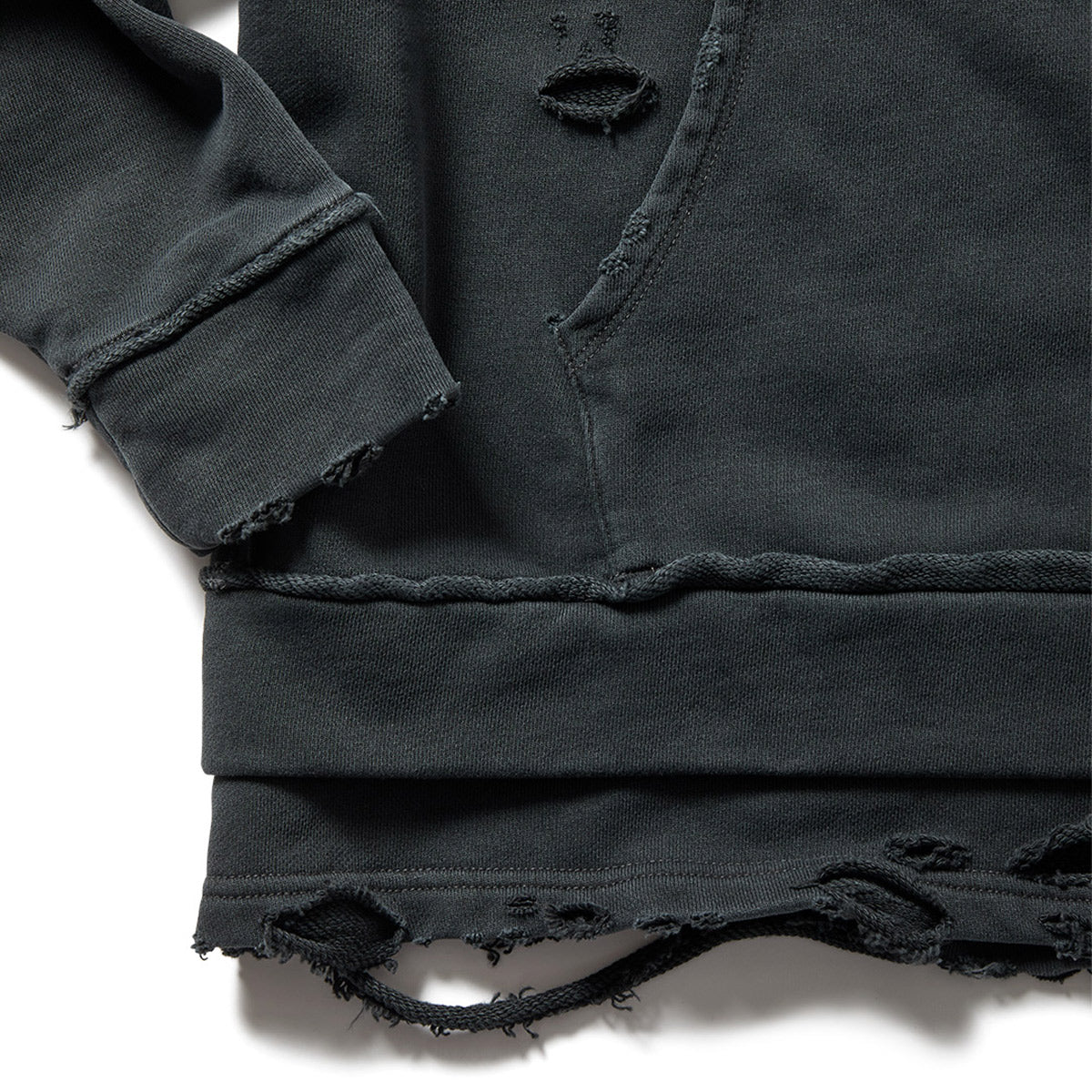 DISTRESS Step Layered Hoodie / Gray