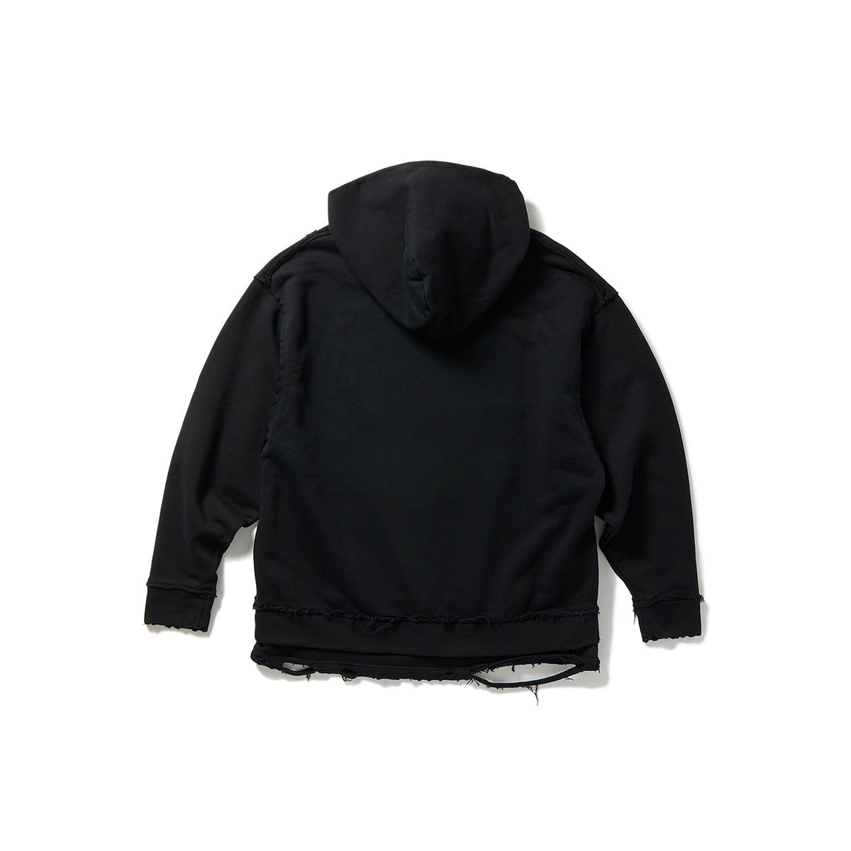 DISTRESS Step Layered Hoodie / Black