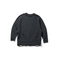 DISTRESS Step Layered Sweatshirt / Gray