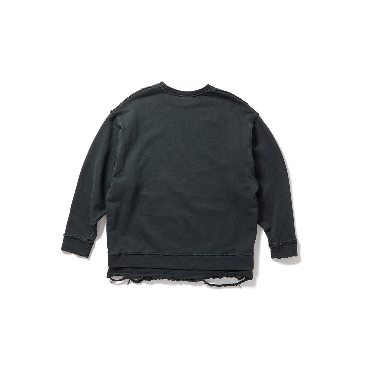 DISTRESS Step Layered Sweatshirt / Gray
