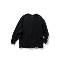 DISTRESS Step Layered Sweatshirt / Black