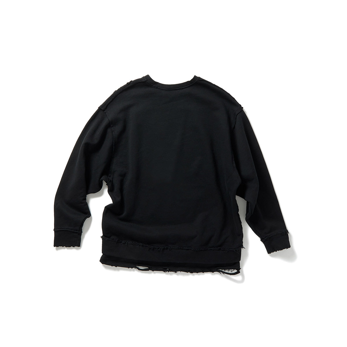 DISTRESS Step Layered Sweatshirt / Black – PERVERZE