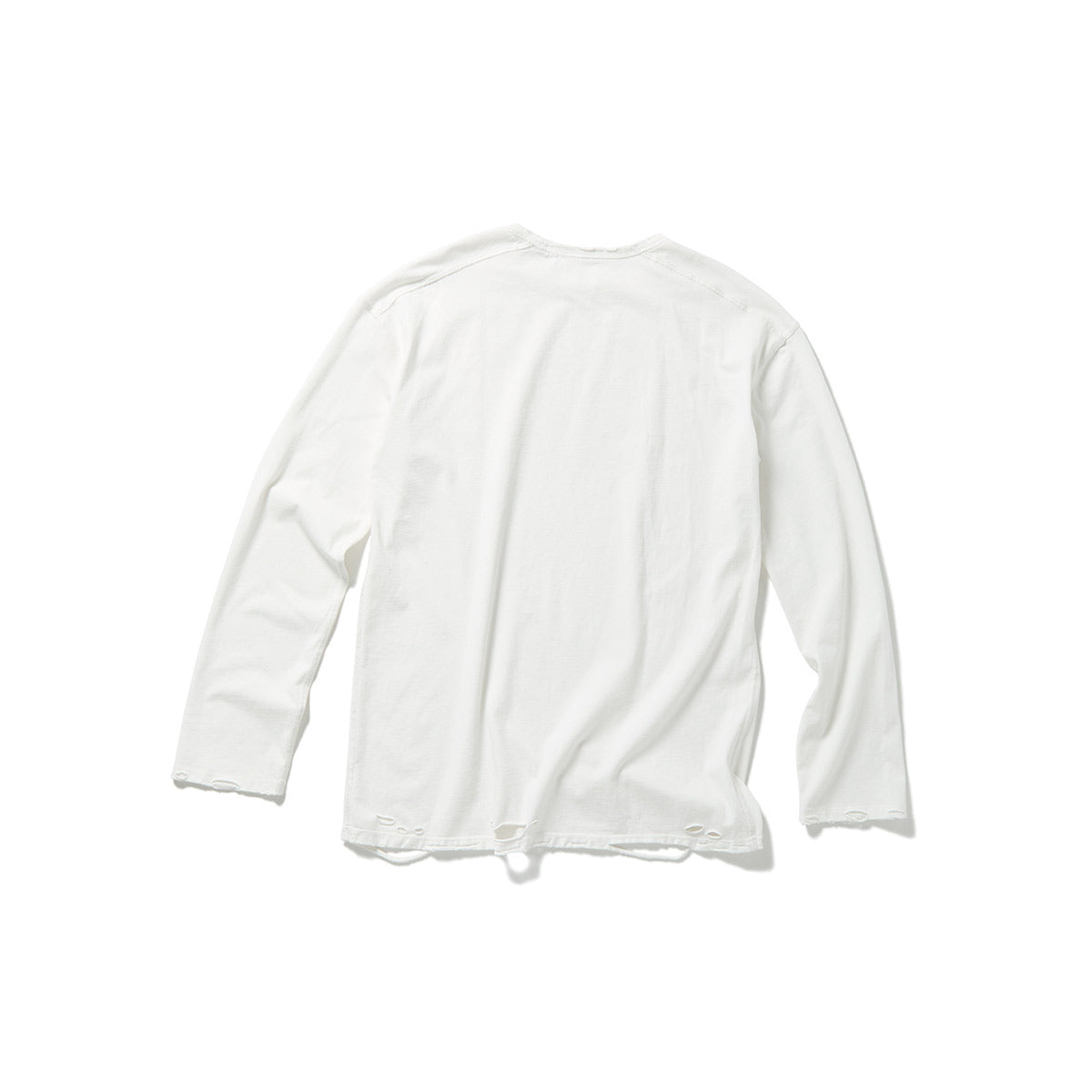 DISTRESS Regular Long Sleeve T-Shirt / White