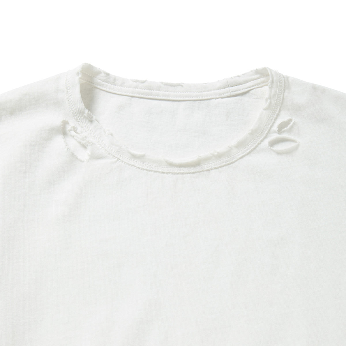 DISTRESS Regular Long Sleeve T-Shirt / White