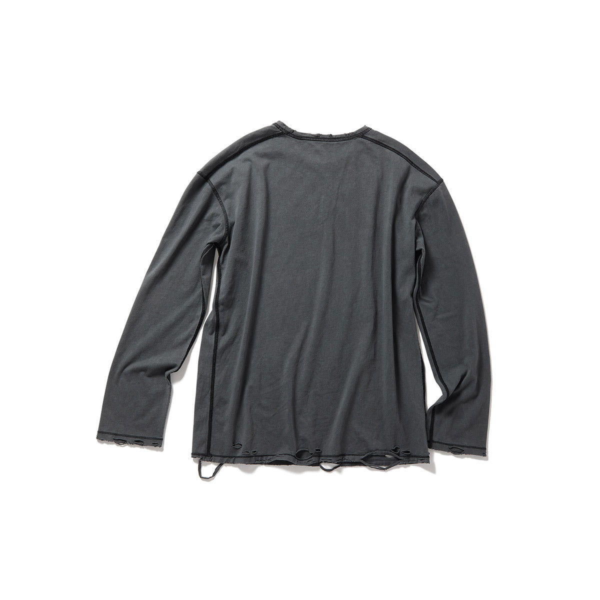 DISTRESS Regular Long Sleeve T-Shirt / Black