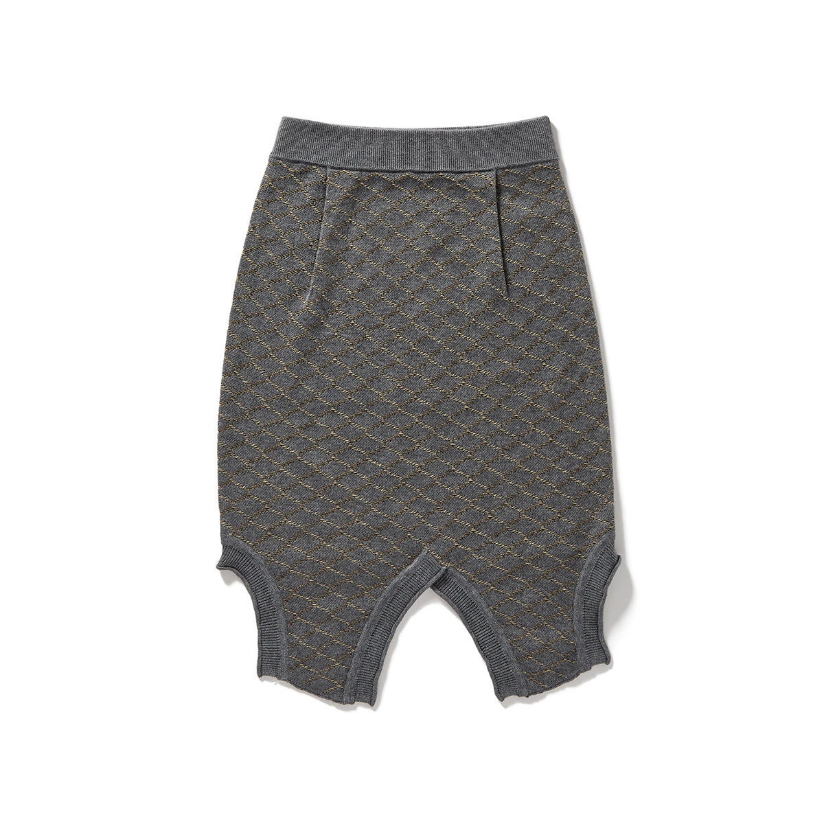 Stitch-check Knit Vest Skirt / Gray