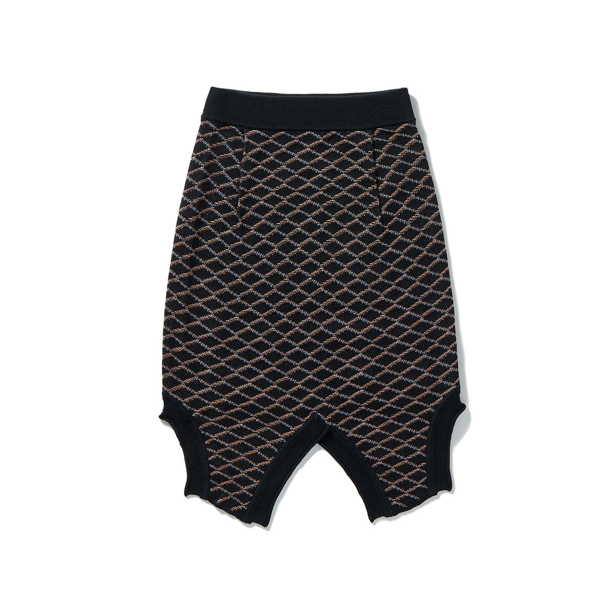 Stitch-check Knit Vest Skirt / Black