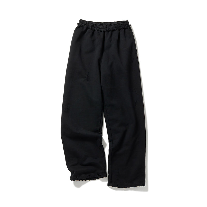 DISTRESS Regular Sweatpants / Black