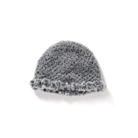Fluffy-trim Mesh Knit Cap / Gray