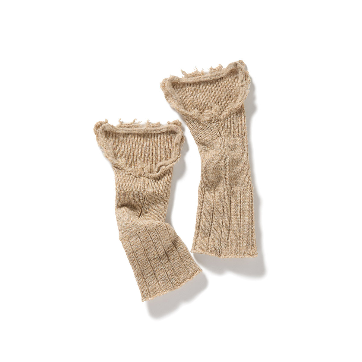 Lambs-wool Layered Gloves / Beige