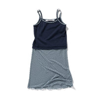 Combined Strap Dress / Navy