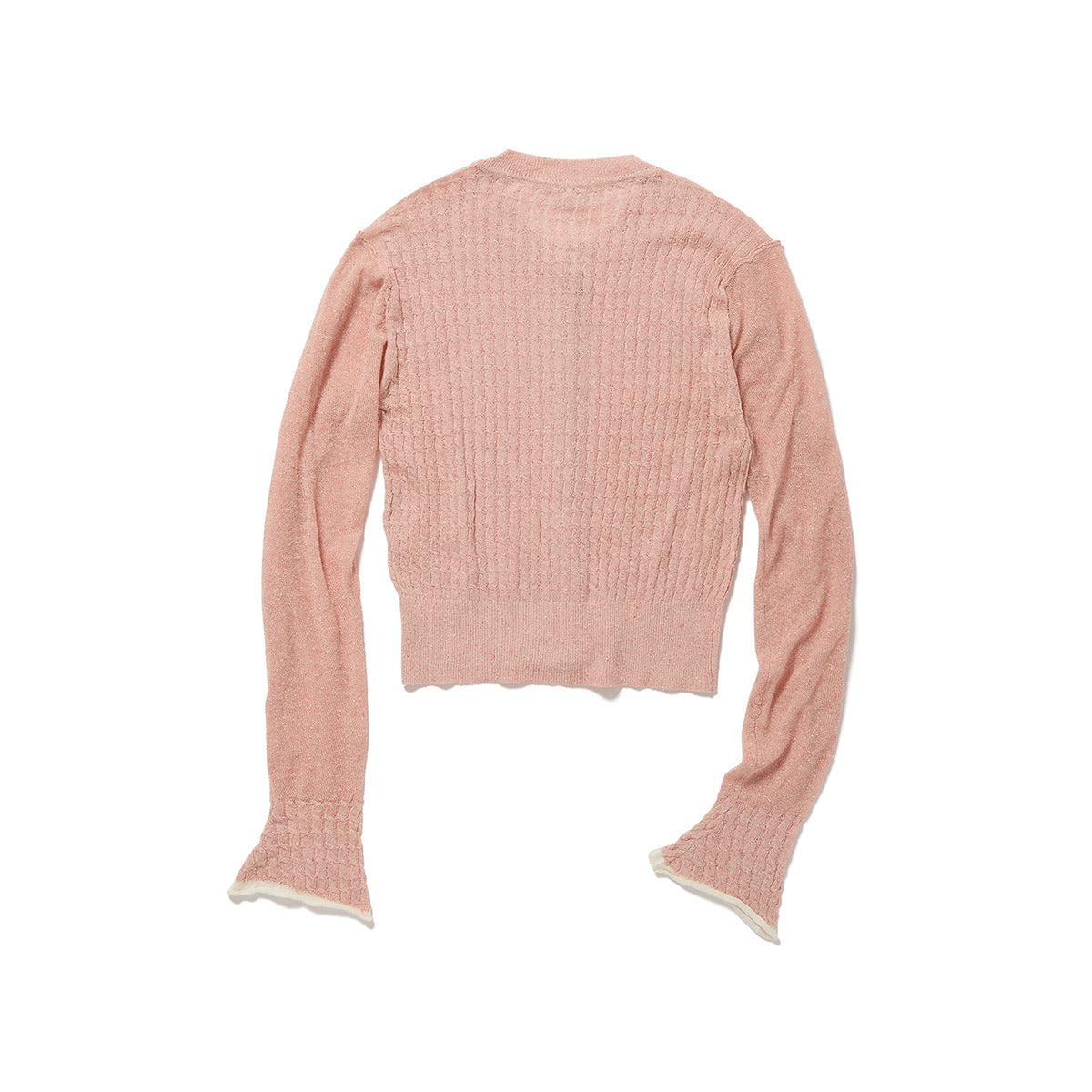 Silk Thin Cable Knit Cardigan / Pink