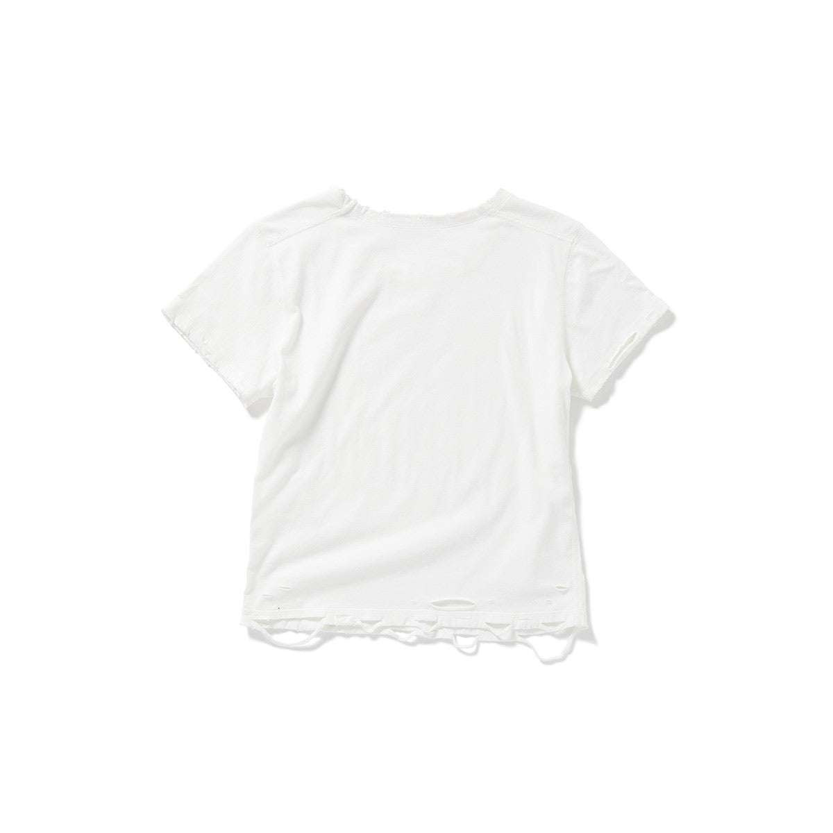 DISTRESS Regular T-Shirt  #FITTED / White