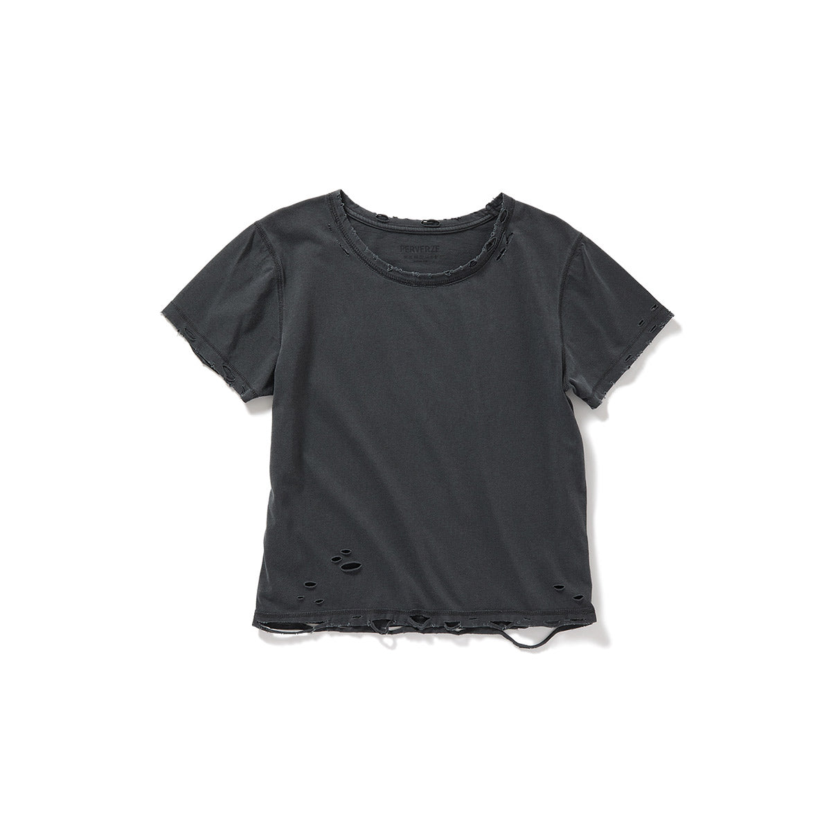 DISTRESS Regular T-Shirt  #FITTED / Gray