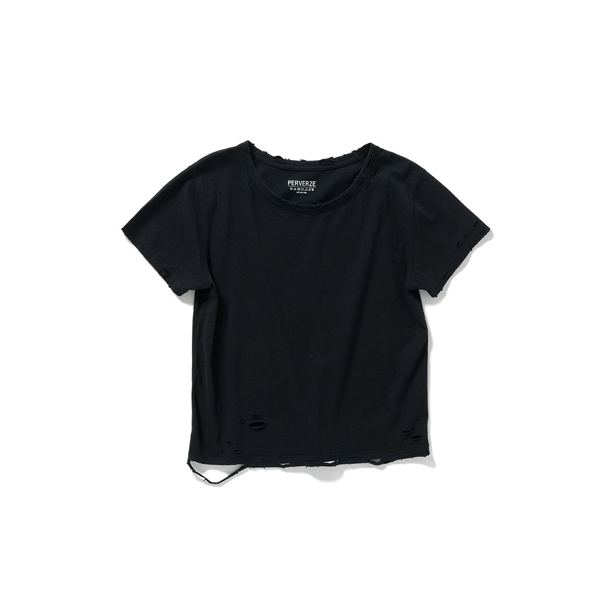 DISTRESS Regular T-Shirt  #FITTED / Black