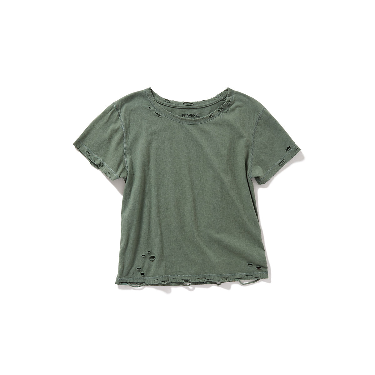 DISTRESS Regular T-Shirt  #FITTED / Khaki