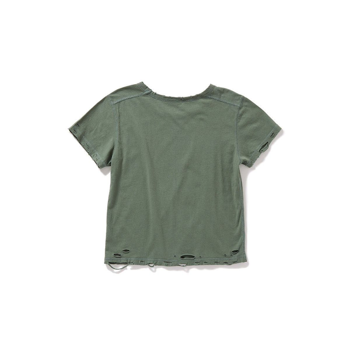 DISTRESS Regular T-Shirt  #FITTED / Khaki