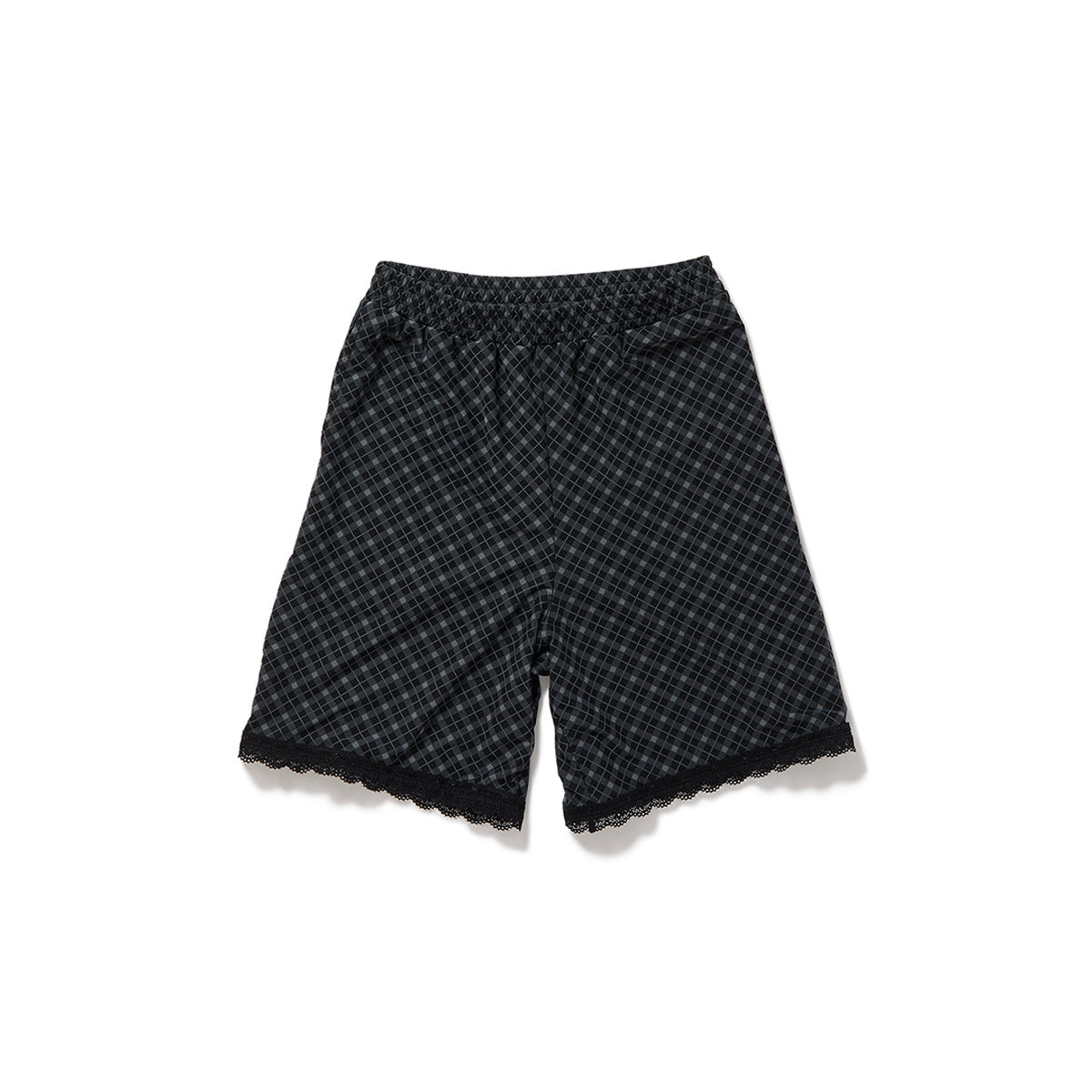 Lace-trim Loose Slip Shorts / Black
