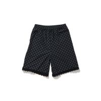 Lace-trim Loose Slip Shorts / Black