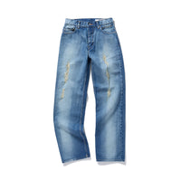 Washed-out Loose Straight Denim / Blue