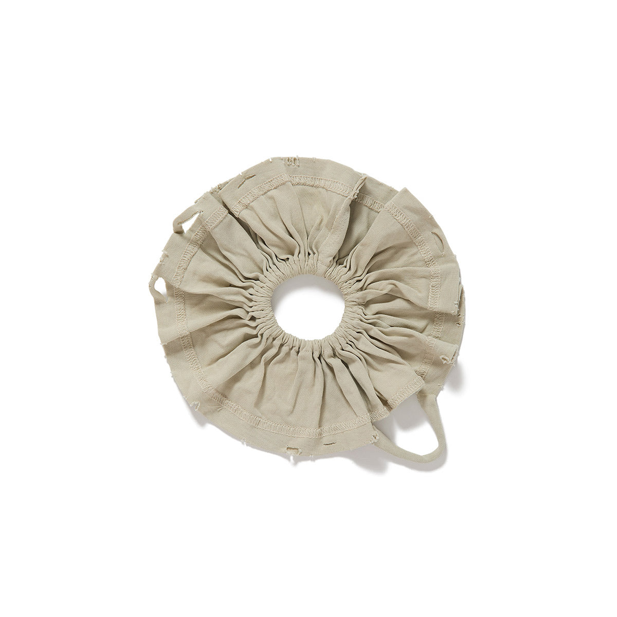 Frayed Jersey Scrunchie / Beige