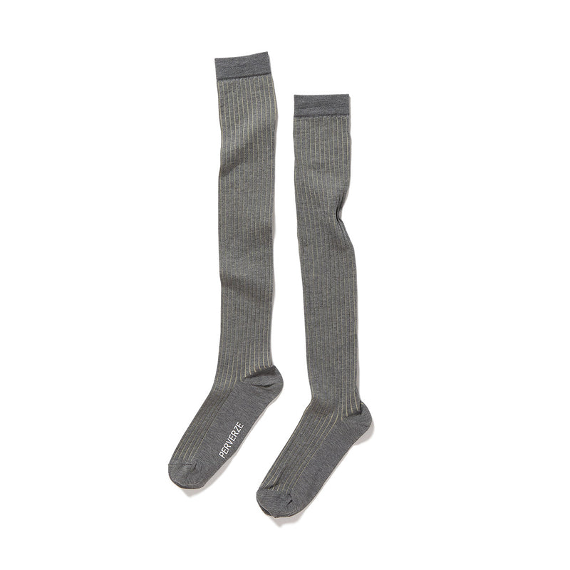 Cotton Sheer Rib Socks / Gray