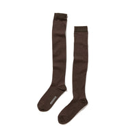 Cotton Sheer Rib Sox / Brown