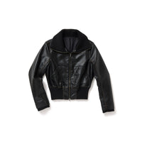 Faded Leather Blouson / Black