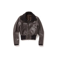 Faded Leather Blouson / Brown