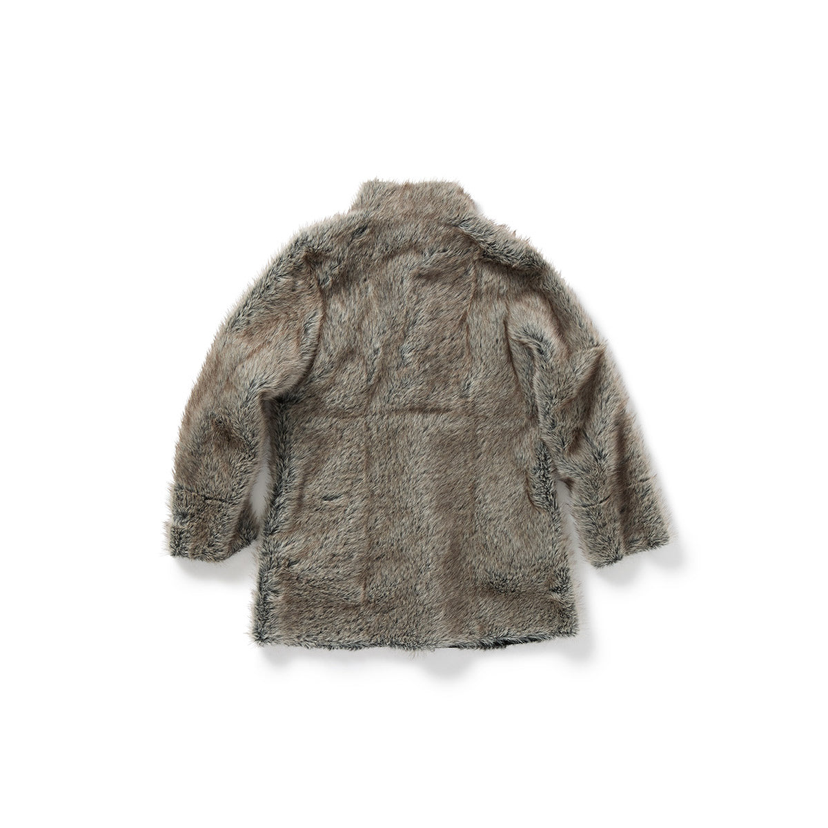 Paneled Reversible Fur Coat / Gray