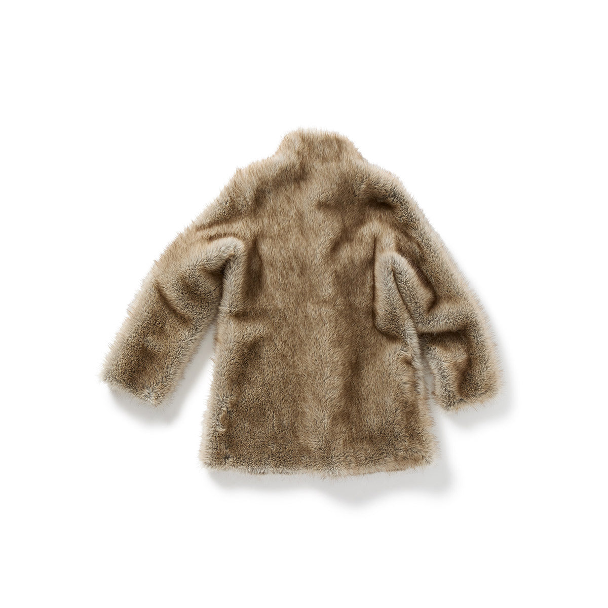Paneled Reversible Fur Coat / Beige