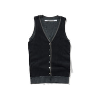 Eyelet Layered Knit Top / Black