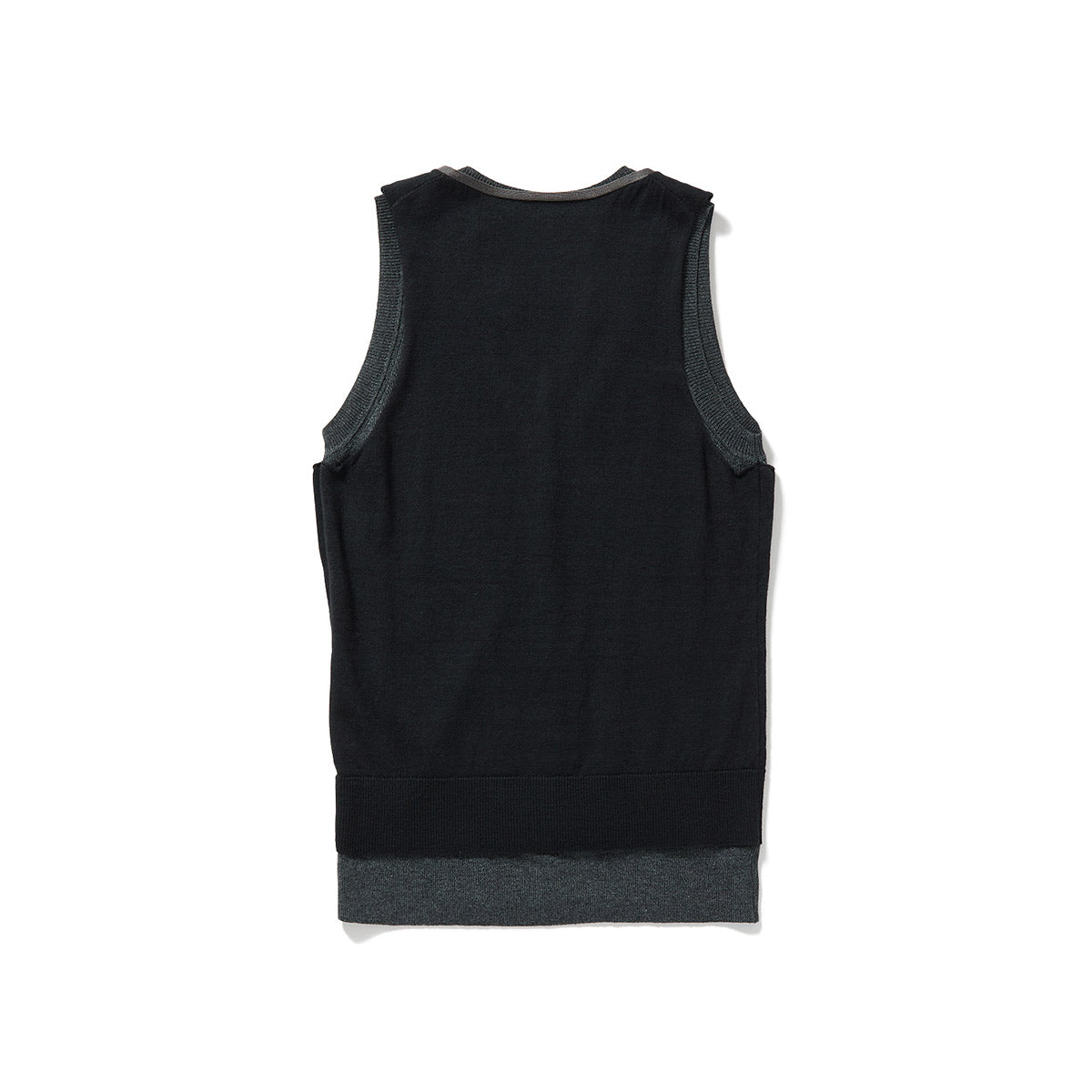 Eyelet Layered Knit Top / Black