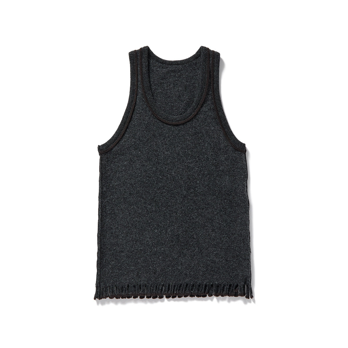 Mini Fringe Knit Top / Gray