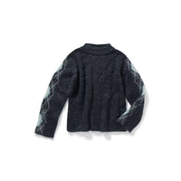 Argyle Line Knit Top / Gray