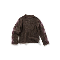 Argyle Line Knit Top / Brown