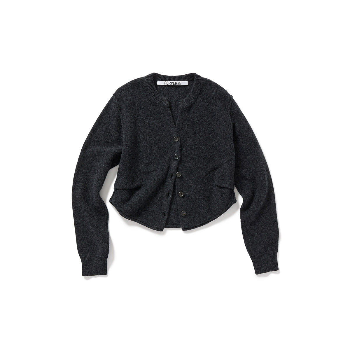 Side-Tuck Knit Cardigan / Gray